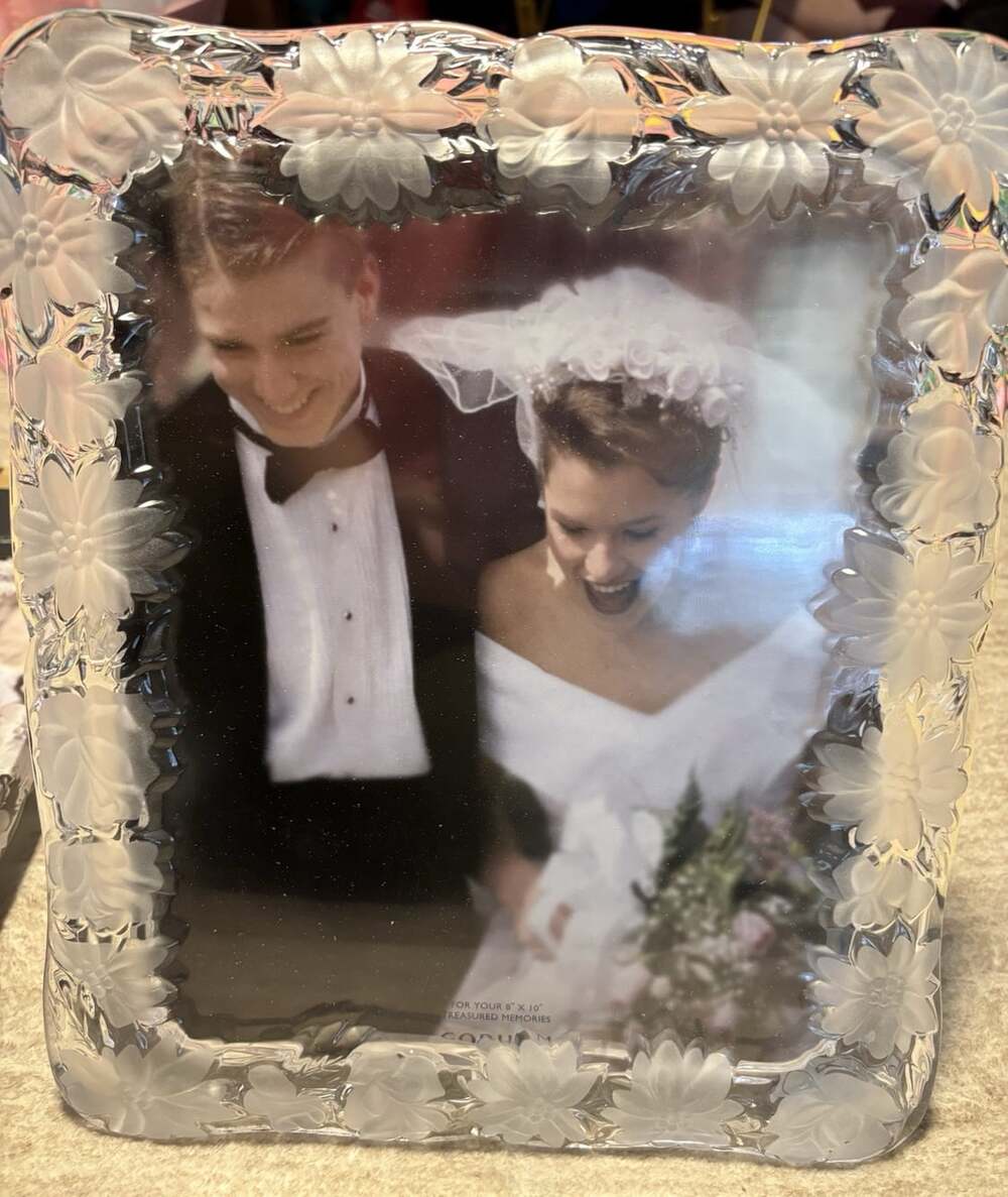 Vintage Gorham Crystal 8x10 Wedding Picture Frame Sentimental Traditions NIB